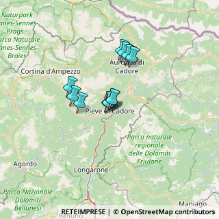 Mappa Via Cogonie, 32044 Pieve di Cadore BL, Italia (9.33333)
