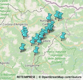 Mappa Lago di Centro Cadore, 32044 Pieve di Cadore BL, Italia (10.5535)