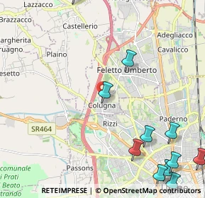 Mappa Via Bologna, 33010 Colugna UD, Italia (3.04364)