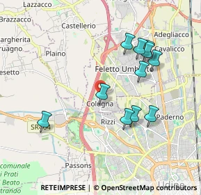 Mappa Via Bologna, 33010 Colugna UD, Italia (1.81364)
