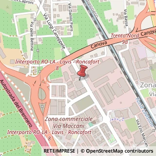 Mappa Via Ezio Maccani, 191, 38121 Trento, Trento (Trentino-Alto Adige)