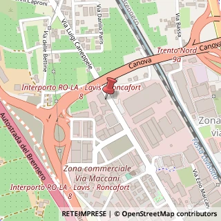 Mappa Via Ezio Maccani, 199, 38121 Trento, Trento (Trentino-Alto Adige)