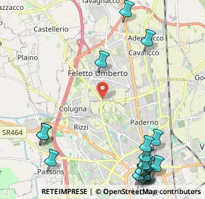 Mappa 33100 Feletto Umberto UD, Italia (3.086)