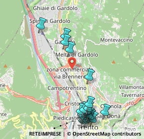 Mappa Bren Center, 38121 Trento TN, Italia (2.505)