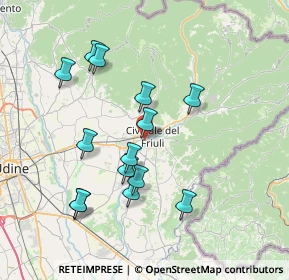 Mappa Via Vittorio Podrecca, 33043 Cividale del Friuli UD, Italia (7.07429)