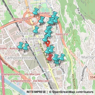 Mappa Viale Del Brennero, 38100 Trento TN, Italia (0.4095)