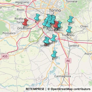 Mappa Via XXIV Maggio, 10048 Vinovo TO, Italia (6.93263)