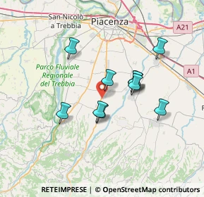 Mappa Via Pietro Nenni, 29027 Podenzano PC, Italia (5.67545)