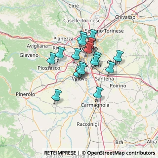 Mappa Via Guglielmo Marconi, 10048 Vinovo TO, Italia (10.28167)