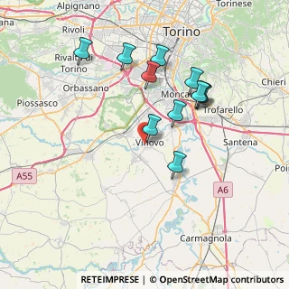 Mappa Via Parisetto, 10048 Vinovo TO, Italia (6.93545)