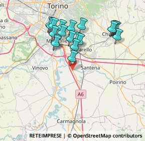Mappa Cambiano, 10020 Cambiano TO, Italia (7.6105)