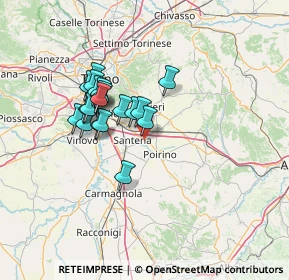 Mappa Fermata 25677 - Santena, 10046 Poirino TO, Italia (11.1165)