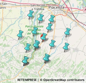 Mappa Via Grazzano Visconti, 29029 Rivergaro PC, Italia (7.09556)