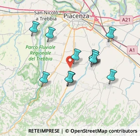 Mappa Via D. Formaleoni, 29027 Podenzano PC, Italia (6.21167)