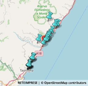 Mappa Via Circonvallazione, 98028 Santa Teresa di Riva ME, Italia (6.89)