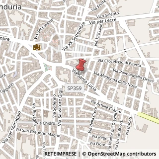 Mappa Via Santa Lucia, 15/A, 74024 Manduria, Taranto (Puglia)