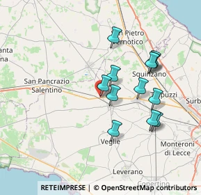 Mappa Guagnano, 73010 Guagnano LE, Italia (6.96417)