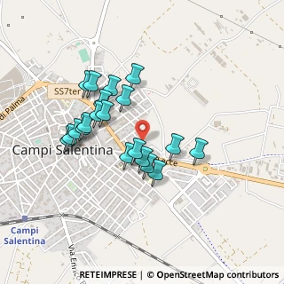 Mappa Via G. leopardi, 73012 Campi Salentina LE, Italia (0.428)