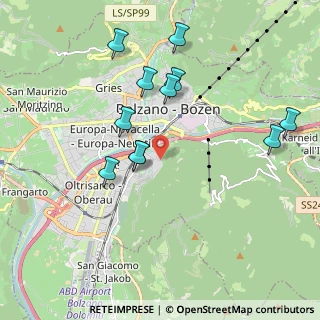 Mappa Via Aurelio Nicolodi, 39100 Bolzano BZ, Italia (1.91182)