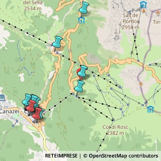 Mappa Strada De Pordoi, 38032 Canazei TN, Italia (1.38235)