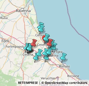 Mappa Via Camillo Benso Conte di Cavour, 47042 Cesenatico FC, Italia (10.7035)
