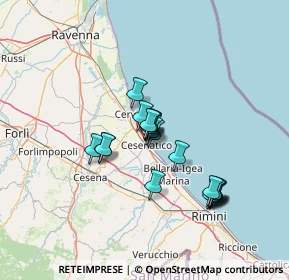 Mappa Via Camillo Benso Conte di Cavour, 47042 Cesenatico FC, Italia (10.9105)