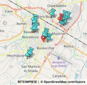Mappa Via La Greca Francesco, 47121 Forlì FC, Italia (1.72533)