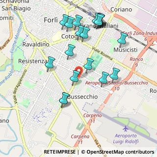 Mappa Via Campo di Marte, 47121 Forlì FC, Italia (1.0995)