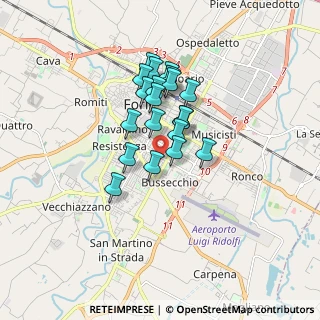 Mappa Via Francesco la Greca, 47121 Forlì FC, Italia (1.2845)