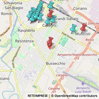 Mappa Via Francesco la Greca, 47121 Forlì FC, Italia (1.386)