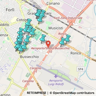 Mappa Via Elisabetta Piolanti, 47121 Forlì FC, Italia (1.182)