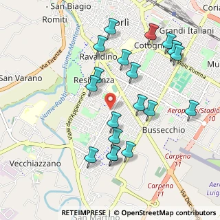 Mappa Via Duccio Galimberti Tancredi, 47121 Forlì FC, Italia (1.0705)