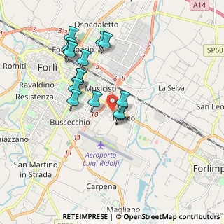 Mappa Via M. Ferrari Bandini, 47121 Forlì FC, Italia (1.76333)