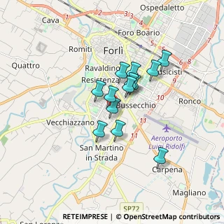 Mappa Via Cà Rossa, 47121 Forlì FC, Italia (1.23692)