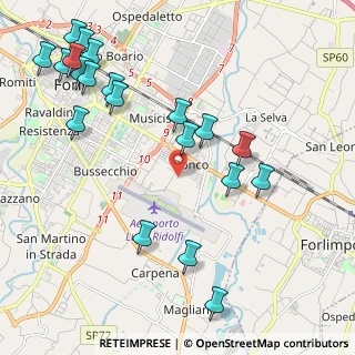 Mappa Via Vassura, 47121 Forlì FC, Italia (2.612)