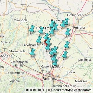 Mappa Via Mascarino, 40066 Pieve di Cento BO, Italia (11.2975)