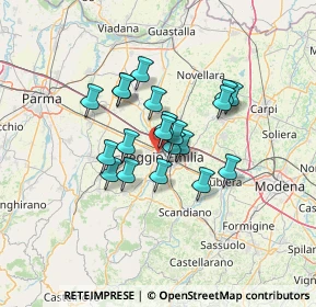 Mappa Via Emilia All'Angelo, 42124 Reggio nell'Emilia RE, Italia (9.6565)