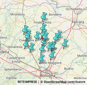 Mappa Via Galileo Galilei, 40066 Pieve di cento BO, Italia (9.7945)
