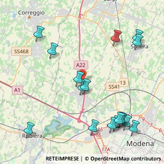 Mappa A22 Brennero - Modena, 41011 Carpi MO, Italia (5.44176)