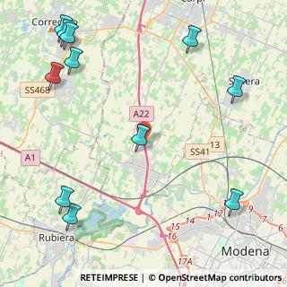 Mappa A22 Brennero - Modena, 41011 Carpi MO, Italia (6.24727)