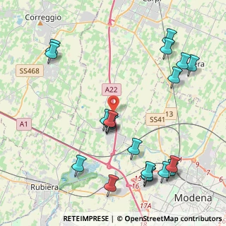 Mappa A22 Brennero - Modena, 41011 Carpi MO, Italia (5.1325)