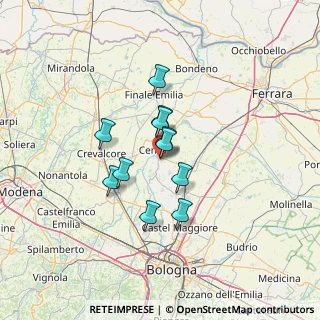 Mappa Via del Fosso, 40066 Pieve di Cento BO, Italia (9.32636)