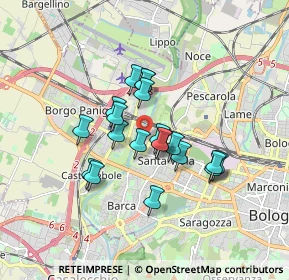 Mappa Via Ponte Romano, 40133 Bologna BO, Italia (1.309)