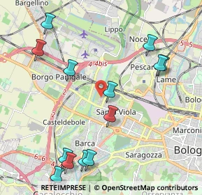 Mappa Via Ponte Romano, 40133 Bologna BO, Italia (2.52077)