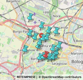 Mappa Via Ponte Romano, 40133 Bologna BO, Italia (1.517)