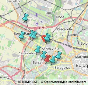 Mappa Via Ponte Romano, 40133 Bologna BO, Italia (1.49636)