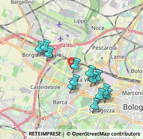 Mappa Via Ponte Romano, 40133 Bologna BO, Italia (1.70077)