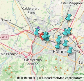 Mappa Via Ponte Romano, 40133 Bologna BO, Italia (3.08455)