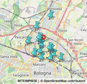 Mappa , 40129 Bologna BO, Italia (1.40357)