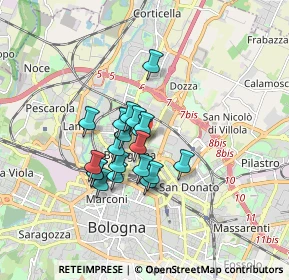 Mappa Via Pietro Faccini, 40128 Bologna BO, Italia (1.2295)